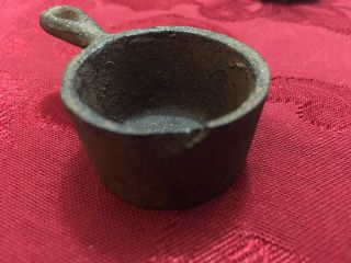 Cast Iron coal bucket scoop pot pan 5 pc Set Miniature Doll House Small Vintage 6