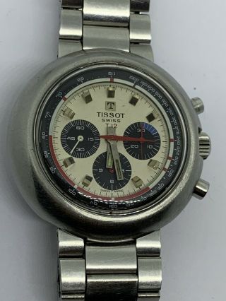 Vintage Tissot T12 Chronograph Stainless Watch cal Lemania 873 1970 ' s Mens 40505 10