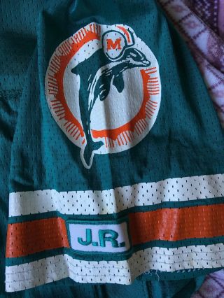 Game Worn Miami Dolphins Vintage Aqua Jersey With Joe Robbie Patch Rare 2