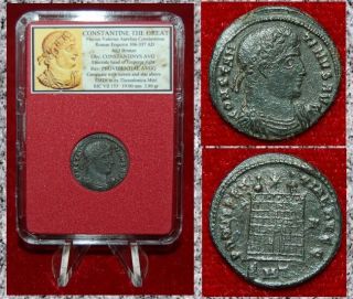 Ancient Roman Empire Coin Of Constantine The Great Campgate On Reverse