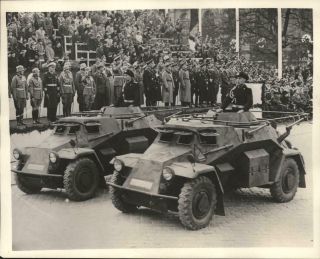 1938 German Sd.  Kfz.  223 Armored Cars During Military Parade In Vienna Photo - B29