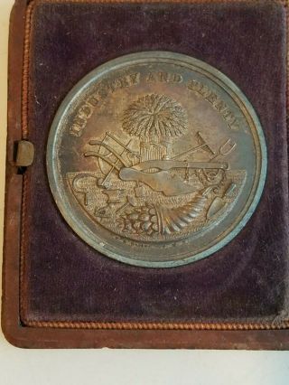 KANSAS AGRICULTURAL & MECHANICAL Award Medal 1874 Corn Rare Silver antique Case 6