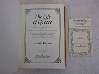 Will Durant THE LIFE OF GREECE Vol.  2 STORY OF CIVILIZATION Easton Press 4