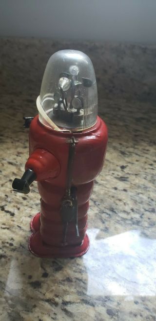 VINTAGE ROBBY THE ROBOT RED MECHANICAL WIND - UP - TIN TOYS ANTIQUE JAPAN 12