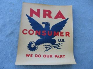 Nra Window Sticker National Recovery Act Fdr Great Depression Between The Wars