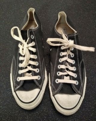 Vintage " Made In Usa " Chuck Taylor All Star Size 8.  5 Black Mens Low Top Sneakers