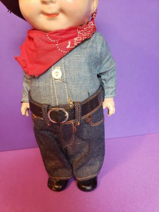 Antique Buddy Lee Advertising doll in Rare outfit and brown hat 12