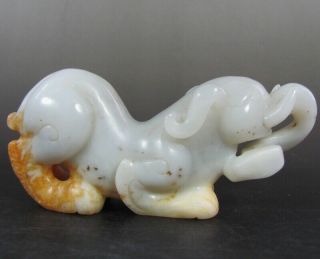 Certified Exquisite Hand - carved Elephant carving hetian jade statue B845 2