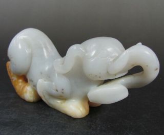 Certified Exquisite Hand - carved Elephant carving hetian jade statue B845 5