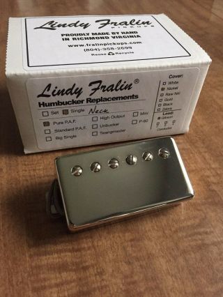 Lindy Fralin Pure Paf Humbucker Pickup Neck Nickel Cover Vintage P.  A.  F.