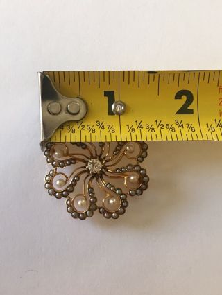 Fine Antique Victorian.  30ct Diamond Seed Pearl Brooch Pin Estate Find NR 6