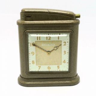 Vintage Phinney Walker Automatic Table Lighter With Clock - 2