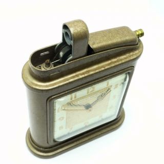 Vintage Phinney Walker Automatic Table Lighter With Clock - 8
