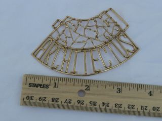 Vintage Solid 14K Gold Custom Architect Large Slide Pendant/buckle 