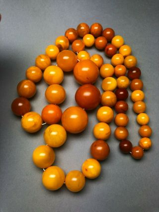ANTIQUE BALTIC AMBER NECKLACE 85 g. 6