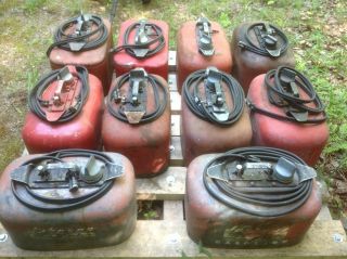 Vintage Johnson Outboard Gas Tanks - Twin Hose 2