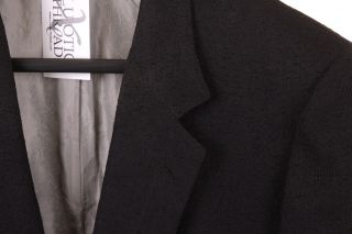 VTG Brioni Black Patch Pocket Raw Slubby Knotted Silk Linen Blazer Jacket 46 R 3