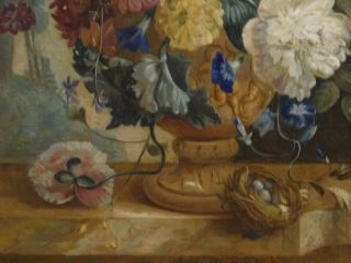 Fine Large 19th Century English Still Life Flowers Vase Antique Oil Painting 6
