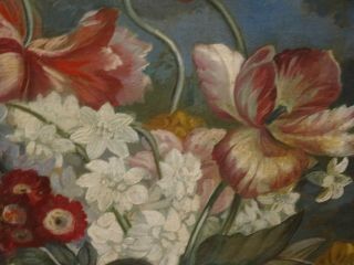 Fine Large 19th Century English Still Life Flowers Vase Antique Oil Painting 9