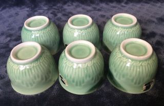Vintage Chinese Fine Quality Celadon Glazed Porcelain Wine Tea Cups