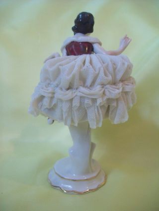 Volkstedt Ballerina Dancer Figurine Dresden Lace 5 - 1/2 