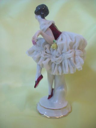 Volkstedt Ballerina Dancer Figurine Dresden Lace 5 - 1/2 