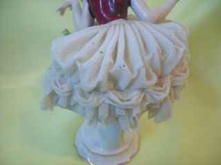 Volkstedt Ballerina Dancer Figurine Dresden Lace 5 - 1/2 