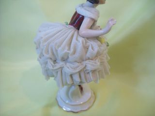 Volkstedt Ballerina Dancer Figurine Dresden Lace 5 - 1/2 