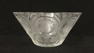 Large Antique Lalique Glass Pineapple Thistle Bowl Compote