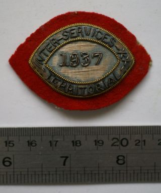 British Army Inter Services Shooting Badge From 1937,  A Territorial Regiment