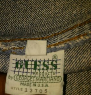 1980 ' s Vtg Guess Georges Marciano Men Jeans Denim Bib Overalls Carpenter XL 6
