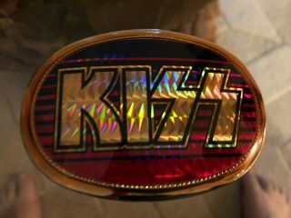Kiss Belt Buckle 1977 Pacifica Mfg Vintage Prism Blue And Red