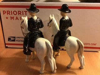 Two (2) Vintage Ideal Hopalong Cassidy Cowboy on Horse Topper Plastic Figures 3