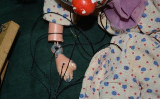 Hopelessly Tangled VTG Pim - bo Clown Marionette (metal hands) worn 4