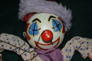 Hopelessly Tangled VTG Pim - bo Clown Marionette (metal hands) worn 5