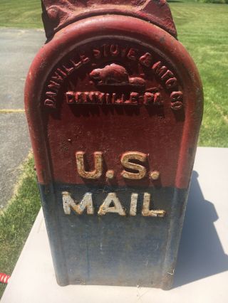 Antique 1925 Cast Iron U.  S.  Mail Box Danville Stove Mfg Letters Post Office