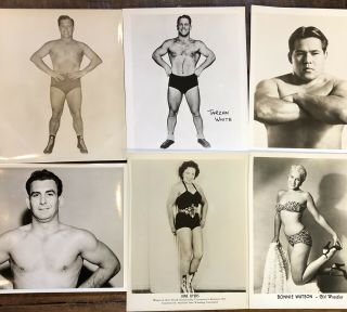 Rare Vintage Wrestling 13 Photo’s 1 Autographed Various Wrestlers