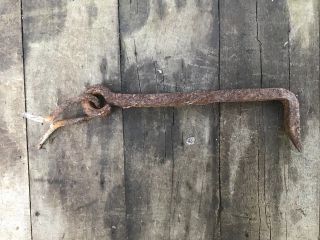 Rustic Old Hand - Forged Twisted Iron Door Latch - Hook For Barn - Shed - Gate