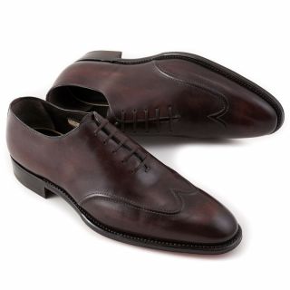 Nib $1750 Brioni Limited - Edition Antiqued Brown Wingtip Balmoral Us 10 Shoes