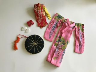 Vintage Japanese Exclusive Kimono - Tammy Doll Clothes Outfit By Ideal