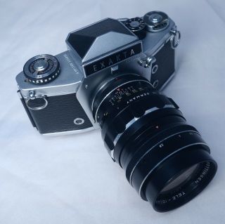 Vintage Exakta Vx1000 Slr Camera Isco Gottingen 135mm F/2.  8 Tele Iscaron Lens