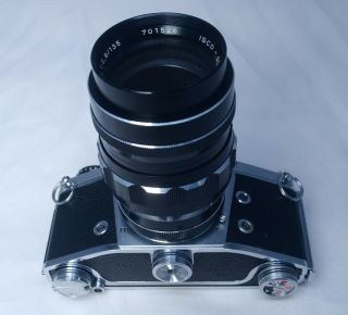 Vintage EXAKTA VX1000 SLR Camera ISCO Gottingen 135mm f/2.  8 TELE Iscaron Lens 6