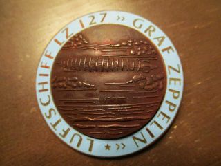 1929 Zeppelin Lz 127 Around The World Flight Airship Dirigible Badge Pin