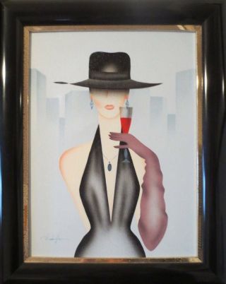 1940s Hat Wide Brim Bolero Elegant Black Saks Fifth Ave Sz 7 11