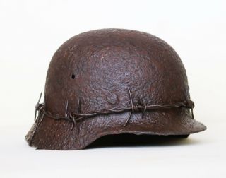 Ww2 German Bunker Findings.  The Battle For Stalingrad.  Helmet With Camo Wire