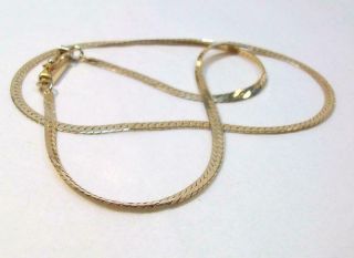 Fine Vtg Estate 14k Yellow Gold Serpentine Necklace Chain - 5.  2 Grams