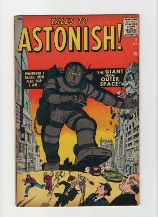 Tales To Astonish 3 Fn - 5.  5 Vintage Marvel Atlas Comic Lee,  Kirby Monster 10c