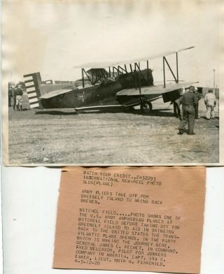 1928 Press Photo - Us Army Amphibious Flying Boat Airplane,  Mitchel Field