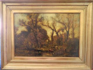 Antique Oil Painting Charles Henry Miller (1842 - 1922)