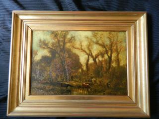 Antique Oil Painting Charles Henry Miller (1842 - 1922) 2